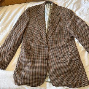 Paul Stuart Vintage Houndstooth Italian Wool Cashmere Jacket Lined
